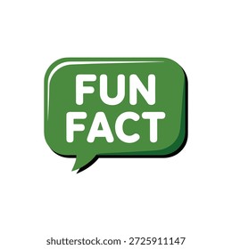 Burbuja de discurso verde con texto blanco Palabras claves FUNFACT: hecho divertido, información, conocimiento, trivia, interesante, curioso, hecho, burbuja de discurso, chat, diálogo, mensaje, texto, palabra, comunicación