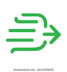 Green Speed Arrow Icon – Fast Forward Motion Symbol Vector Isolated on White Background