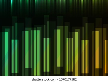 green speed bar overlap in dark background, stripe layer backdrop, technology template, vector illustration