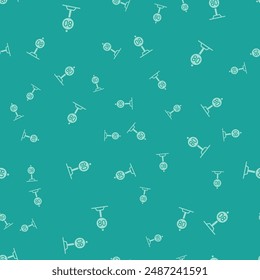 Green Speed limit traffic sign 80 km icon isolated seamless pattern on green background.  Vector