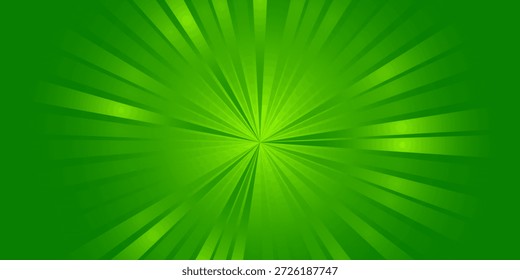 Líneas de velocidad verdes en estilo de arte pop brillante. Rachas de degradado verde que irradian desde el centro, creando un emocionante aspecto de acción de superhéroes.