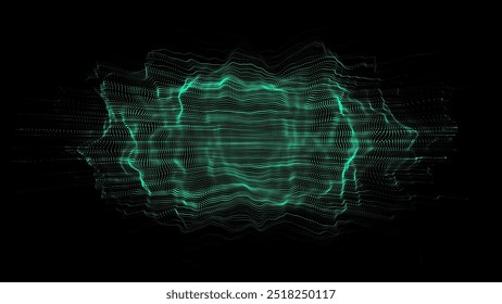 Esfera verde composta por pontos. Elementos modernos de wireframe. Esfera da rede de tecnologia. Ilustração vetorial.