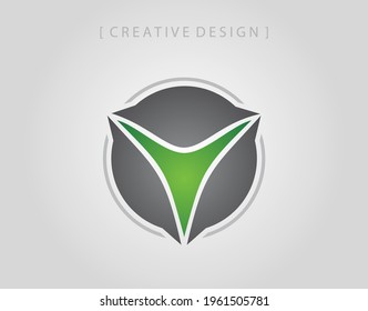 Green Sphere Logo. Abstract Eco Green Logo Vector Design Element.  