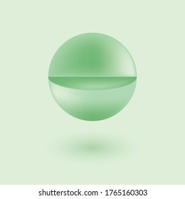 Green sphere mockup vector, Easy to place product and design banner.