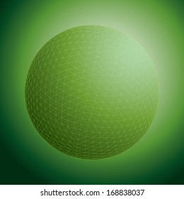 Green sphere vector illustration.