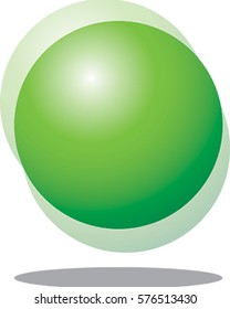 Green Sphere Vector Illustration. Bouncing Ball Icon.