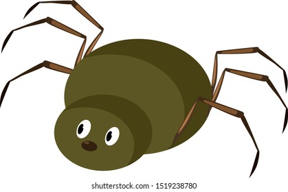 Green spider, illustration, vector on white background.