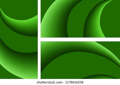 green spinal twirled abstract vector gradient background