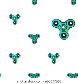 green spinner. Vector hand drawn fashion illustration on white background in watercolor style