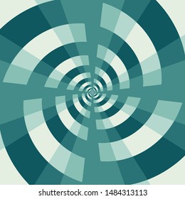 Green spinning hypnotic abstract spiral loop