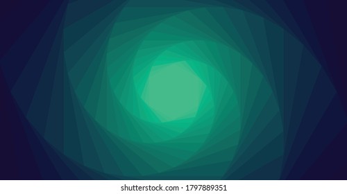 green spiral geometric vector pattern