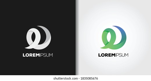 conjunto de logotipo de espiral verde plantilla de idea vector
