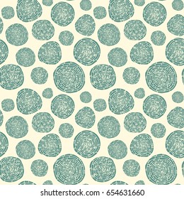 Green spiral mosaic round circle tangle ancient style art drawing big seamless pattern