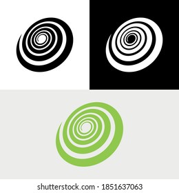 Green Spiral Wave Abstract Logo