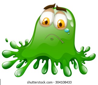 Grüner Splash mit Gesichtsgrafik