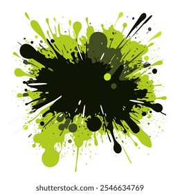 Green splash in graffiti grunge style. Vector isolated illustration.