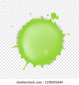 Green Splattered slime isolated on transparent background. Vector illustration.