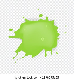 Green Splattered slime isolated on transparent background. Vector illustration.