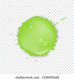 Green Splattered slime isolated on transparent background. Vector illustration.