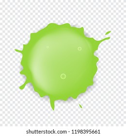 Green Splattered slime isolated on transparent background. Vector illustration.