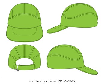 Green Sport Baseball Cap for Template