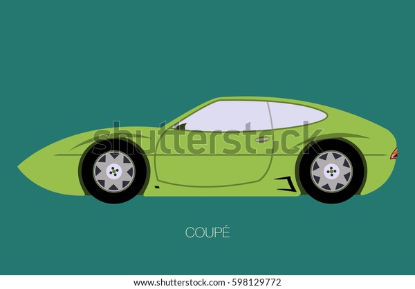 Green Sport Car Vector Flat Design Stock Vector (Royalty Free ...