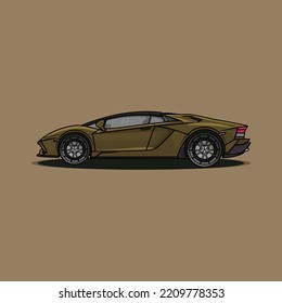 Green sport car vector template	
