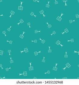 Green Sport football mechanical scoreboard and result display icon isolated seamless pattern on green background.  Vector Illustration