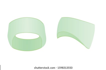 Green sport head band. vector illustration