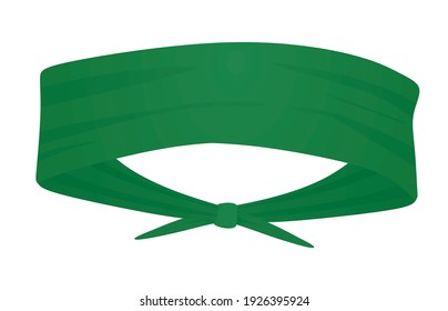 Green sport head band. vector illustration