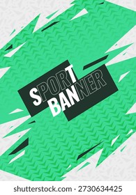 Green Sport Poster Background with Zigzag Pattern and Dynamic Lightning Shapes. Abstract for Event Banner, Poster, or Digital Promotion