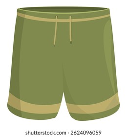 Green sport shorts with drawstring, comfortable clothing for running and training