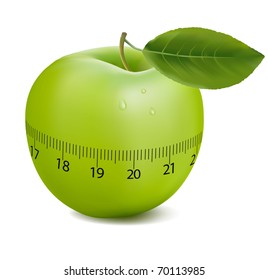 Green sports apple. Concept of duet. Vector illustration.