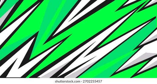 Fondo deportivo verde con Formas de línea afilada para el diseño temático de carreras, diseño de jersey deportivo	