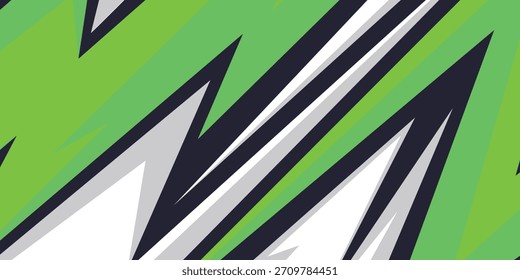 Fondo deportivo verde con Formas de línea afilada para el diseño temático de carreras, diseño de jersey deportivo	
