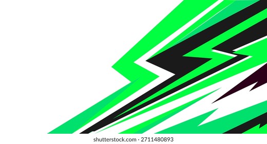 grüner Sport-Hintergrund mit scharfen Linien Formen für Renn-Design, Sport-Jersey-Design	