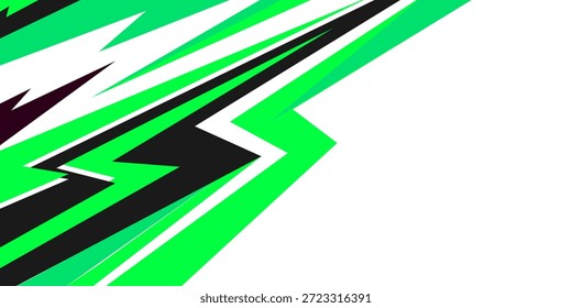 grüner Sport-Hintergrund mit scharfen Linien Formen für Renn-Design, Sport-Jersey-Design	