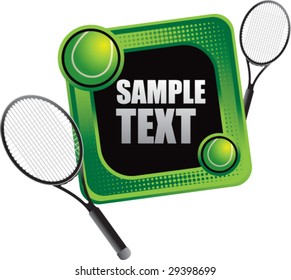 green sports box featuring tennis rackets