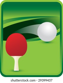 green sports message board with ping pong and paddle