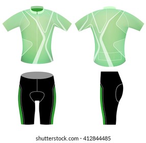 Green sports style,cycling vest vector design on a white background