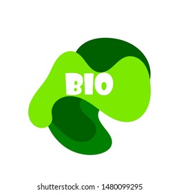 green spot and BIO inscription. vector background