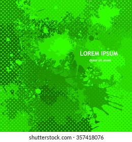 Green spotted background. Vector