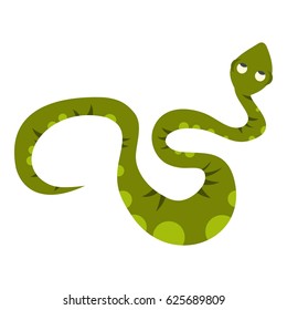 Green spotted snake icon flat isolated on white background vector illustration