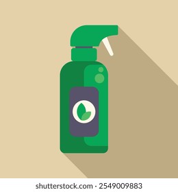 O frasco de spray verde contém um produto orgânico para jardinagem e cuidados com plantas