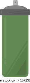 Green spray in can, illustration, vector on white background.