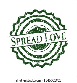 Green Spread Love distress rubber texture