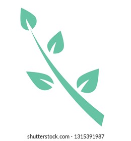 green sprig logo icon vector illustration clip art minimalism