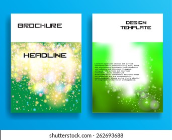 Green Spring Background of Blurred Lights with Bokeh Effect  - 