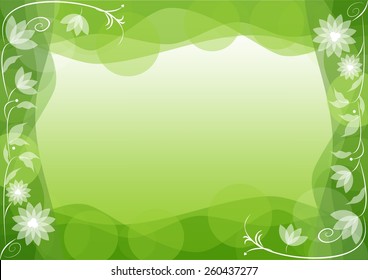 Green spring background with fine mirror floral vintage motif. For use as advertising leaflet background with your spring offer.