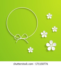 green spring background with a frame